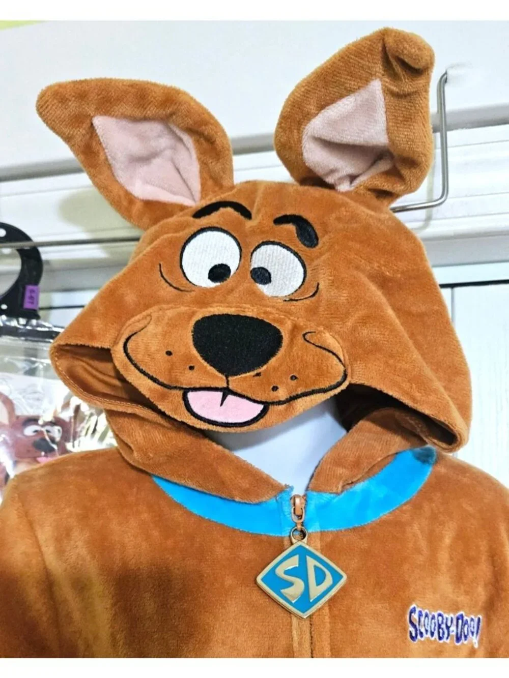 Scooby-Doo Plush Hooded Jumpsuit Costume Collar Tail Paws Toddler 5-6T Spirit